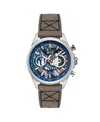 Avi-8 Men's Hawker Harrier Matador Chronograph Gray Leather Strap Watch, 44mm In Blue