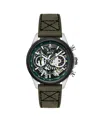 Avi-8 Men's Hawker Harrier Matador Chronograph Green Leather Strap Watch, 44mm In Green