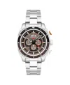 Avi-8 Men's Hawker Hunter Atlas Dual-time Chronograph Solid Stainless Steel Bracelet Watch, 44mm In Gray