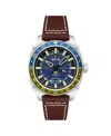 Avi-8 Men's Hawker Hunter Atlas Gmt Automatic Brown Leather Strap Watch, 44mm In Blue
