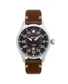 Avi-8 Men's Hawker Hurricane Clowes Automatic Brown Leather Strap Watch, 46mm In Black