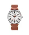 Avi-8 Men's Hawker Hurricane Kent Automatic Tan Leather Strap Watch, 43mm In White