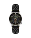 Avi-8 Men's Hawker Typhoon Baldwin Automatic Black Leather Strap Watch, 42mm In Black