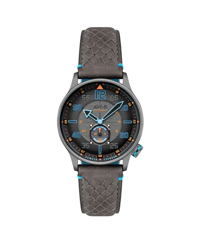 Avi-8 Men's Hawker Typhoon Baldwin Automatic Gray Leather Strap Watch, 42mm