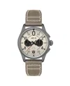 Avi-8 Men's Spitfire Lock Chronograph Gray Leather Strap Watch, 42mm In Cream