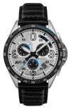 Avi-8 P-51 Mustang Blakeslee Chronograph Leather Strap Watch, 43mm In Black