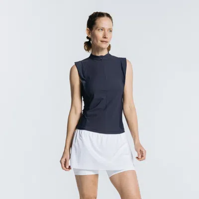 Avi Pickleball Volley Zip Sleeveless In Vintage Blue