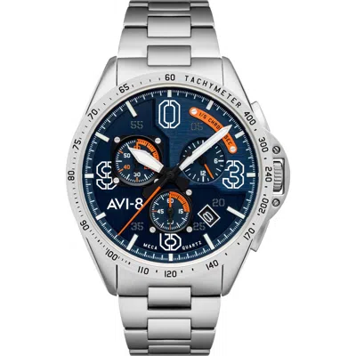 Avi-8 P-51 Mustang Blakeslee Chronograph Bracelet Watch, 43mm In Neutral