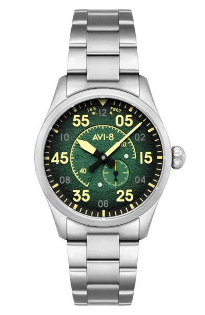 Avi-8 Spitfire Type 300 Automatic Bracelet Watch, 42mm In Metallic