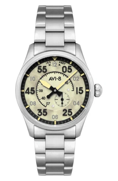 Avi-8 Spitfire Type 300 Automatic Bracelet Watch, 42mm In Metallic