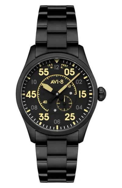 Avi-8 Spitfire Type 300 Eclipse Automatic Bracelet Watch, 42mm In Black