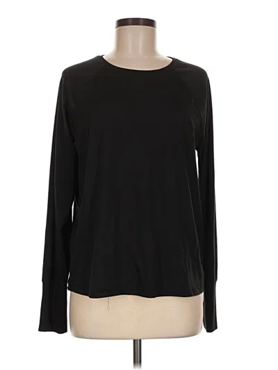 Pre-owned Avia Long Sleeve Top Black Crew Neck Tops