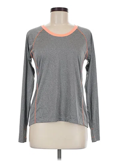 Pre-owned Avia Long Sleeve Top Gray Crew Neck Tops