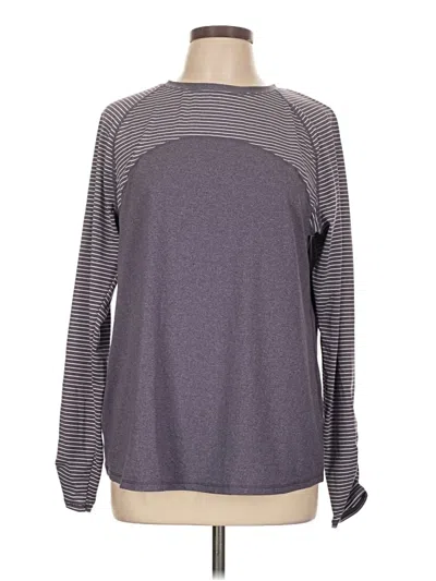 Pre-owned Avia Long Sleeve Top Gray Crew Neck Tops