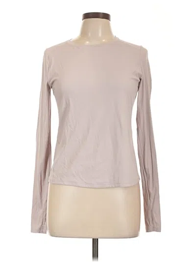 Pre-owned Avia Long Sleeve Top Tan Mock Neckline Tops In Brown