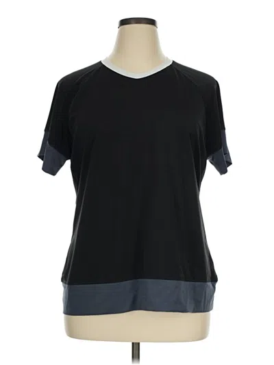 Pre-owned Avia Short Sleeve Top Black Crew Neck Tops