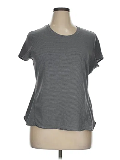 Pre-owned Avia Short Sleeve Top Gray Crew Neck Tops
