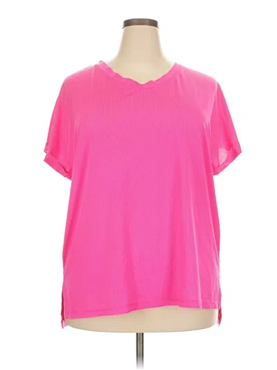 Pre-owned Avia Short Sleeve Top Pink V Neck Tops
