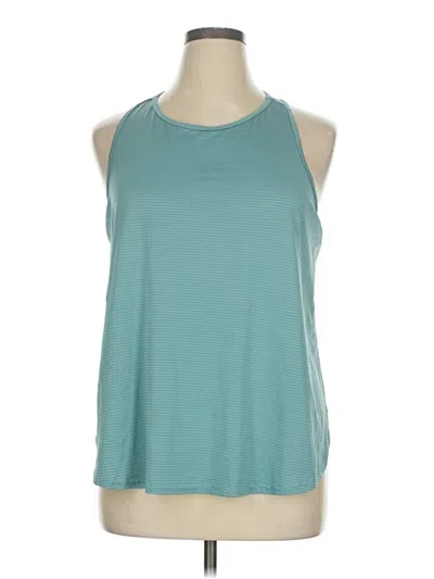 Pre-owned Avia Tank Top Teal Halter Neckline Tops In Blue