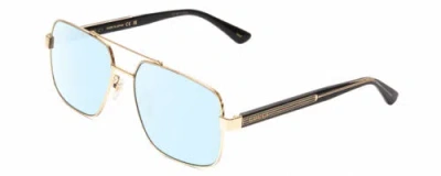 Pre-owned Aviator Gucci Gg0529s Unisex  Blue Light Blocking Glasses Gold Black Crystal 60mm