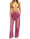 Aviator Nation 3d Wide Leg Pocket Sweatpant In Faded Berry In Pink