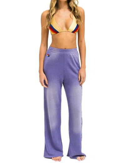 Aviator Nation 3d Wide Leg Pocket Sweatpant In Faded Grape In Multi