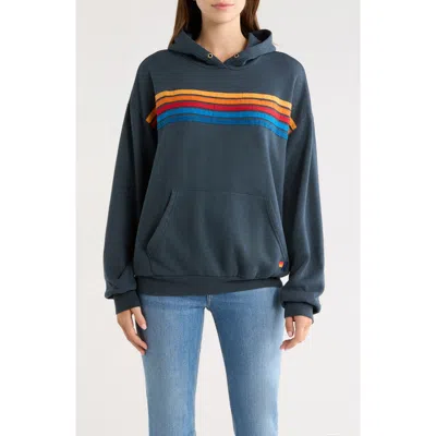 Aviator Nation 5 Stripe Hoodie In Blue