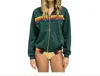 Aviator Nation 5-stripe Zip Hoodie In Green