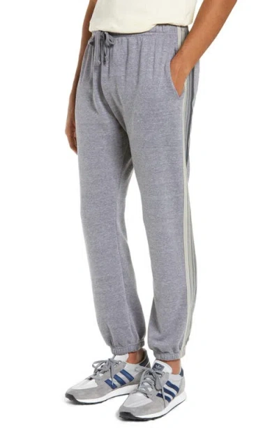 Aviator Nation 5-stripe Slim Fit Sweatpants In Heather Grey/grey Stripe