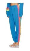 Aviator Nation Five Stripe Sweatpants In Cobalt