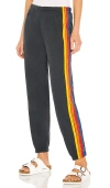 Aviator Nation 5 Stripe Sweatpants Charcoal In Charcoal