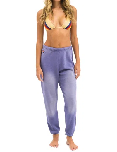 Aviator Nation 5 Stripe Sweatpant In Faded Grape In Purple