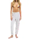 Aviator Nation 5-stripe Sweatpants In Dove Grey/ Neon In Multi