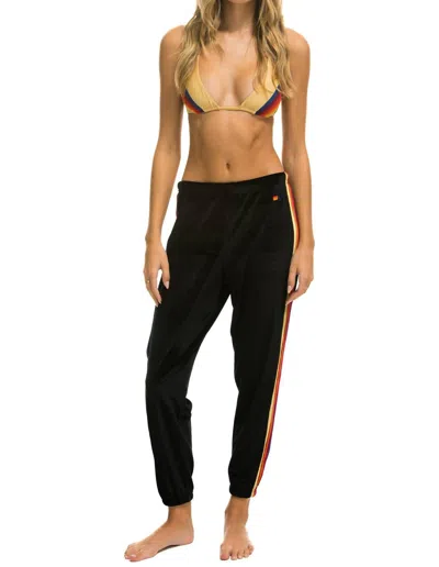 Aviator Nation 5 Stripe Sweatpant In Black