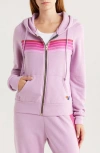 Aviator Nation 5-stripe Zip Hoodie In Mauve