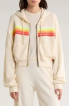 Aviator Nation 5-stripe Zip Hoodie In Neutral