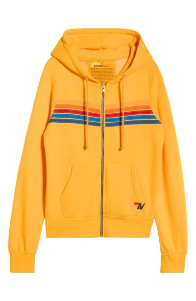 Aviator Nation 5-stripe Zip Hoodie In Orange