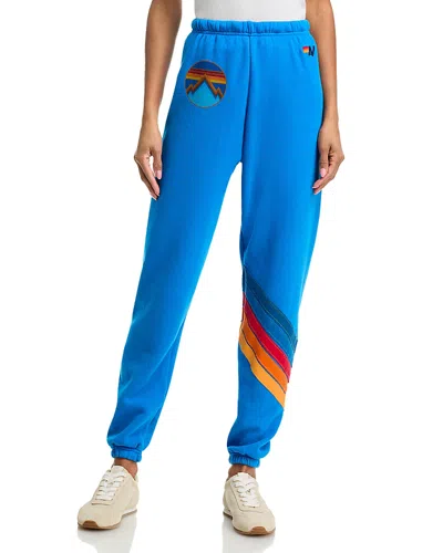 Aviator Nation All Seasons Circle Chevron Pants In Blue