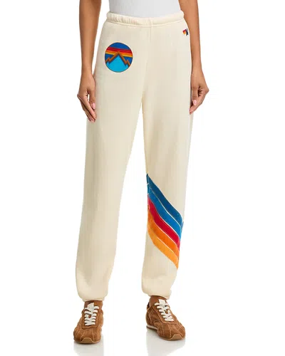 Aviator Nation All Seasons Circle Chevron Pants In White