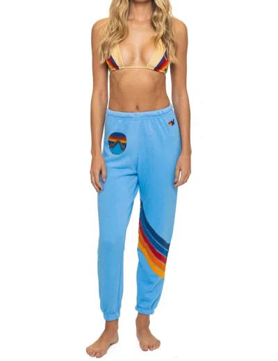 Aviator Nation All Seasons Circle Chevron Sweatpants In Sky In Blue