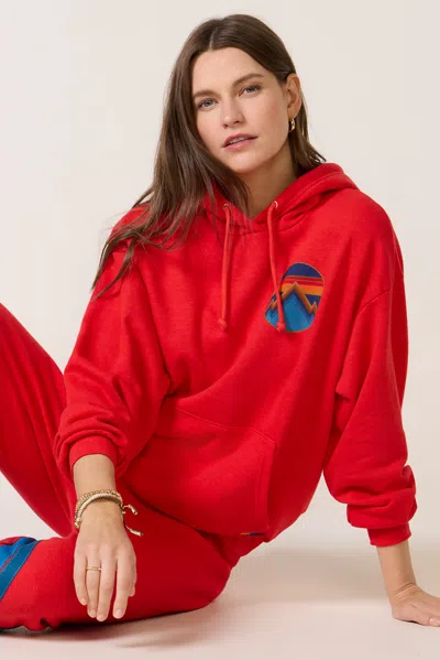 Aviator Nation All Seasons Circle Pullover Hoodie In Red