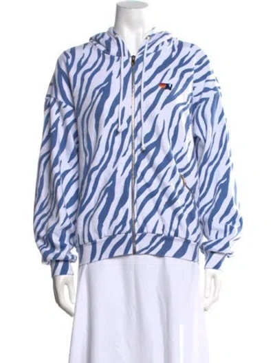 Pre-owned Aviator Nation Animal Print Crew Neck Hoodie In Multi