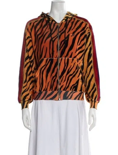 Pre-owned Aviator Nation Animal Print Jacket In Orange