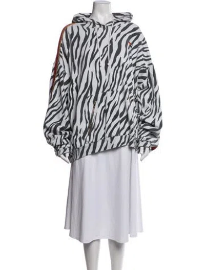Pre-owned Aviator Nation Animal Print Jacket In White