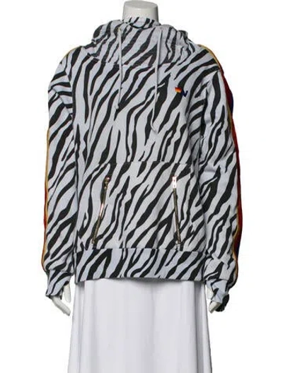 Pre-owned Aviator Nation Animal Print Mock Neck Sweater In Multi