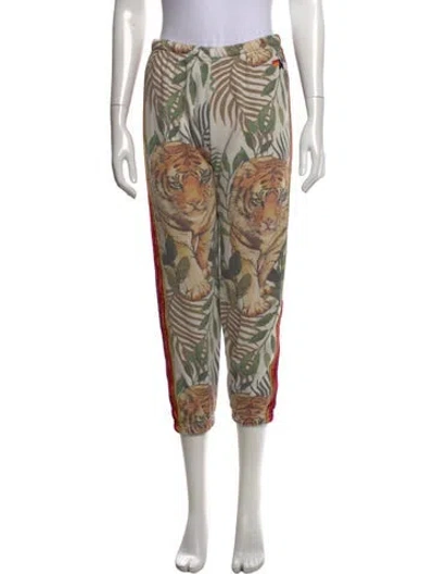 Pre-owned Aviator Nation Animal Print Straight Leg Pants In Neutrals
