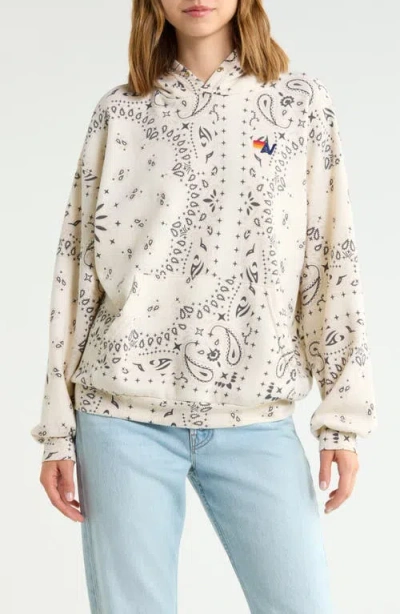 Aviator Nation Bandana Pullover Hoodie In Neutral