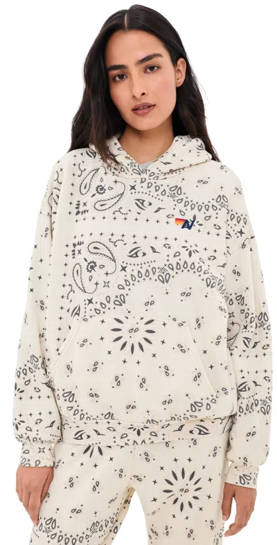 Aviator Nation Bandana Relaxed Pullover Hoodie Vintage White
