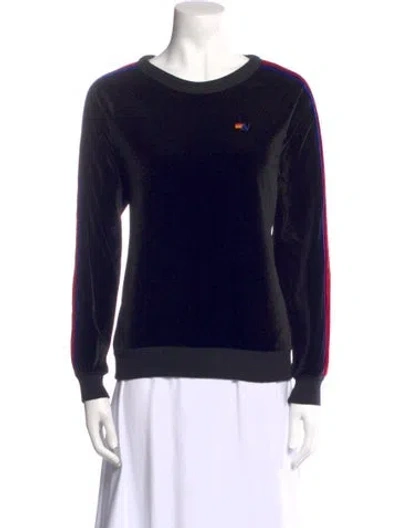 Pre-owned Aviator Nation Bateau Neckline Long Sleeve Sweatshirt In Black
