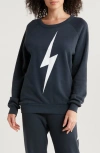 Aviator Nation Bolt Crewneck Sweatshirt In Charcoal